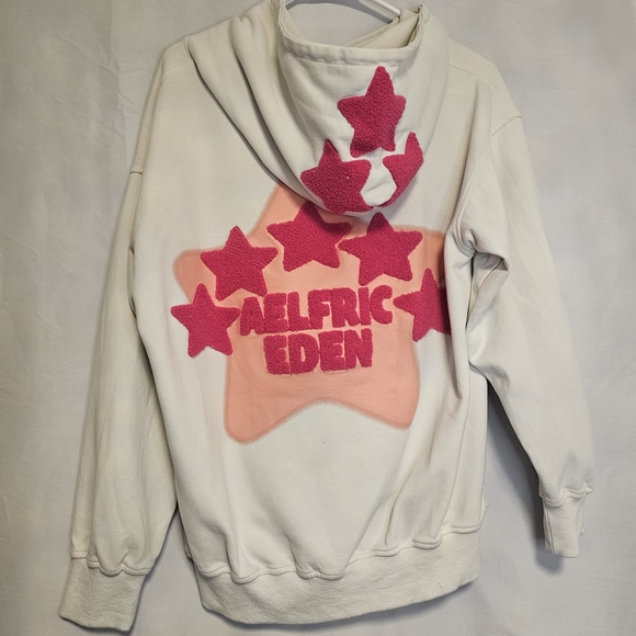Aelfric Eden Creme Hoodie With Pink Star Detail XSmall - Picture 2 of 4